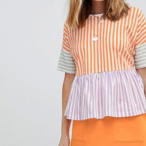 Noisy May - Pop Stripe Peplum Top
